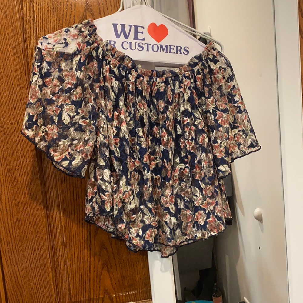 Off the shoulder flowy floral top